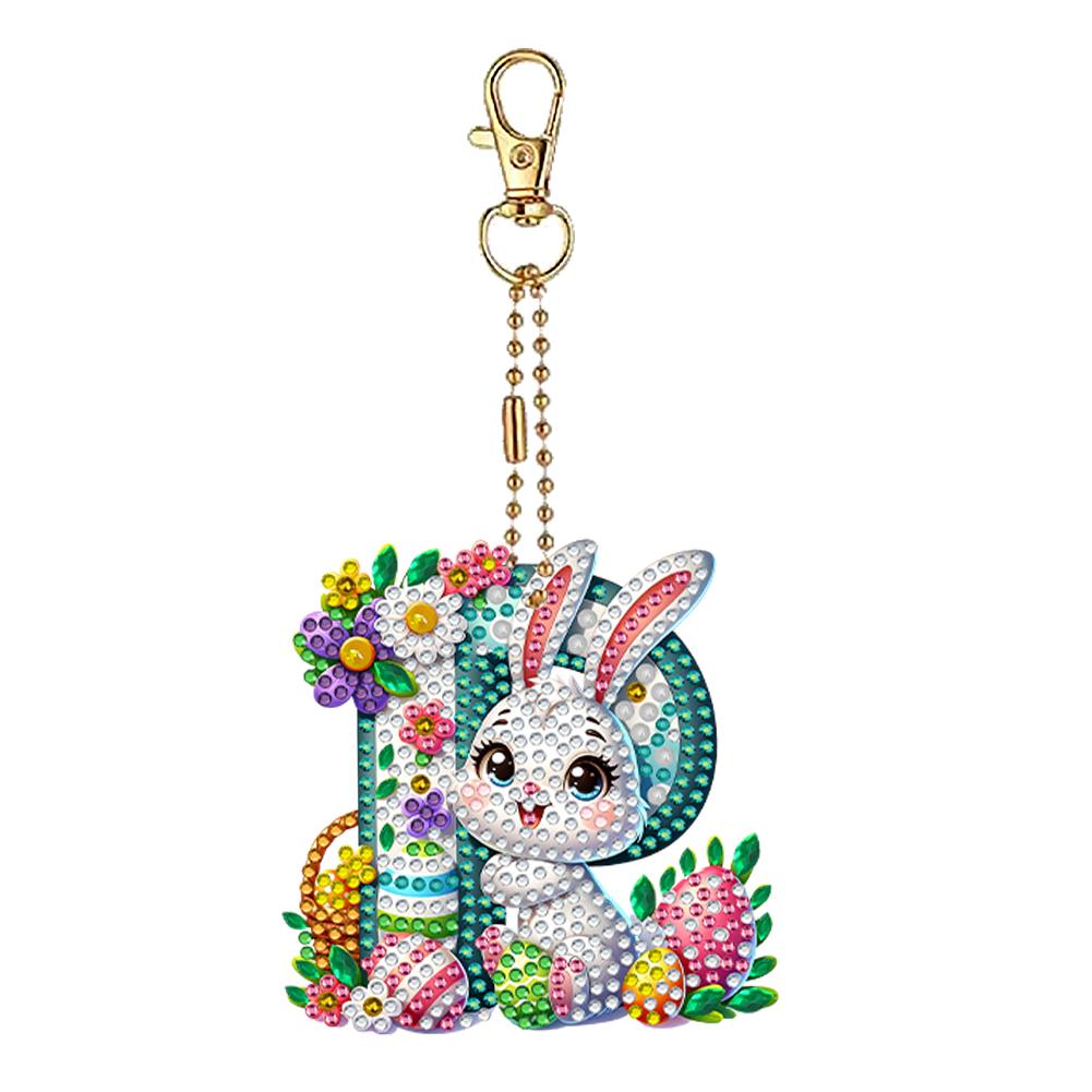 

Easter Diamond Painting Keychain Kits Double Sided Diamond Painting Backpack Pendant for Adults Key Ring Art Pendant Decor