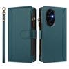 For Honor 200 Pro 5G Leather Case 9 Card Slots Zipper Wallet Stand Phone Cover with Wrist Strap