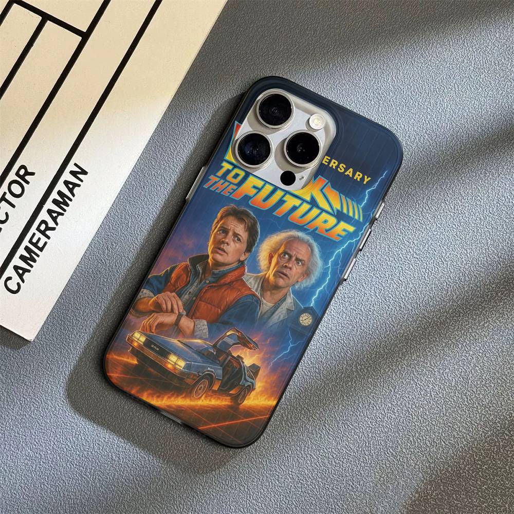 Back To The Future Soft Corrugated Transparent Phone Case For IPhone 17 15 16 11 12 13 14 Pro Max Plus Pro