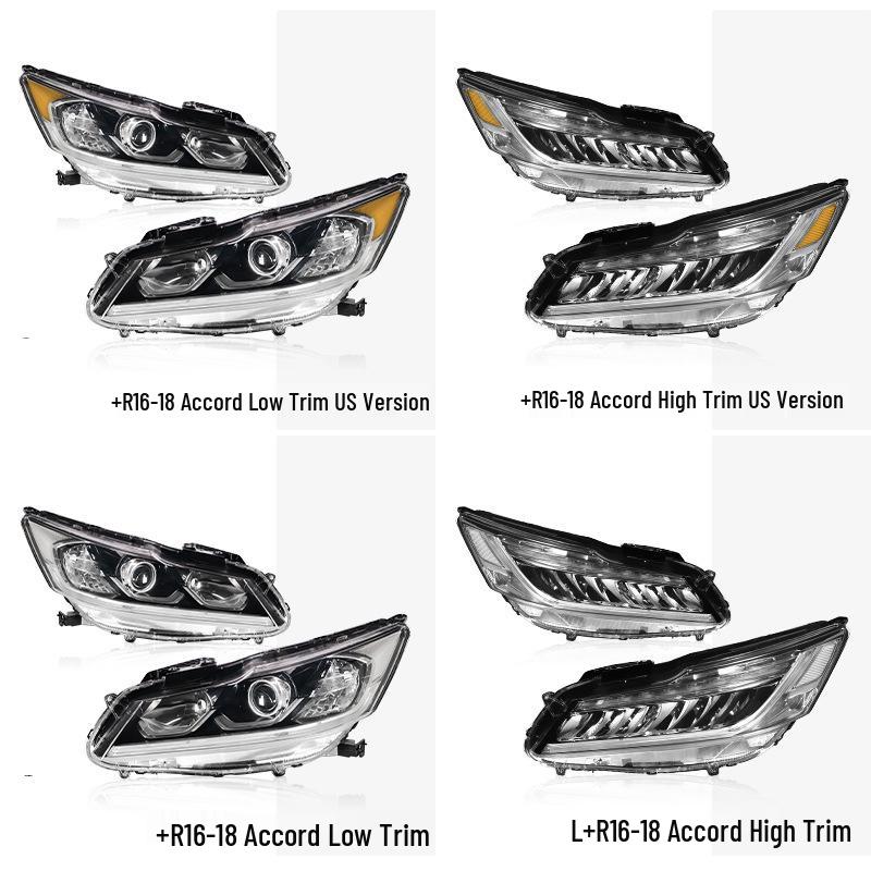 Honda Accord 16-18 Headlight Assembly: Fits 9.5th Gen, Low/High Trim, Original Front