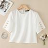 ZANZEA Women Casual Round Neck Solid Color Half Sleeve Blouse