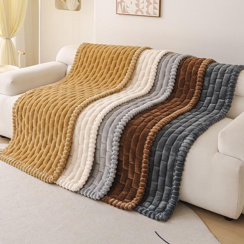 Delicate Wide Bording Sofa Pad Flannel Autumn and Winter Sofa Cushion Thick and Warm Winter Cushion Straight Sofa Cushion Couch Cover