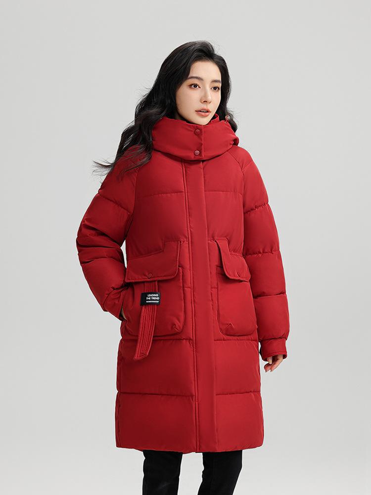 Lightweight Hooded Fluffy Warm Coldproof Loose Mid-Length High Quality Fabric Casual Sports Jacket Large Pockets Bread Clothes Cotton Coat Jacket