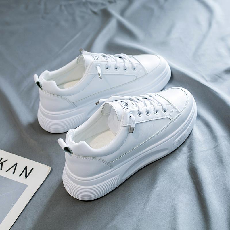 

Platform white shoes women s four seasons new leather surface casual women s single shoes sports board shoes women 35 білий