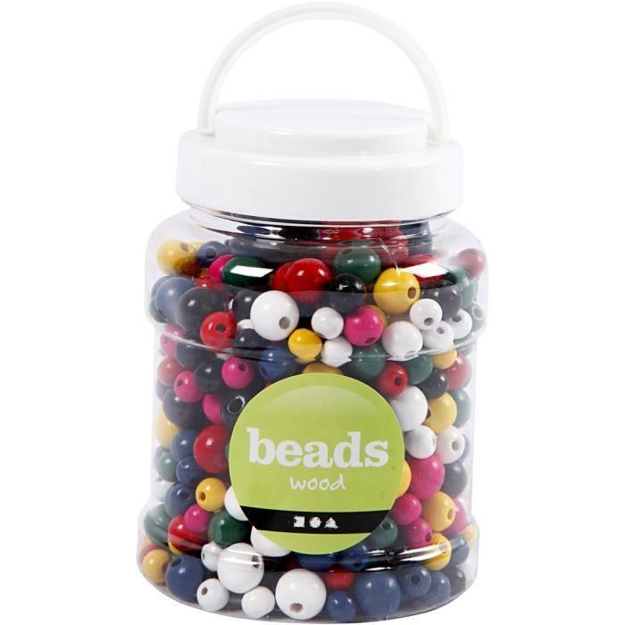 Wooden Beads of Various Sizes. Delivered In a Plastic Bucket. Ref 68481