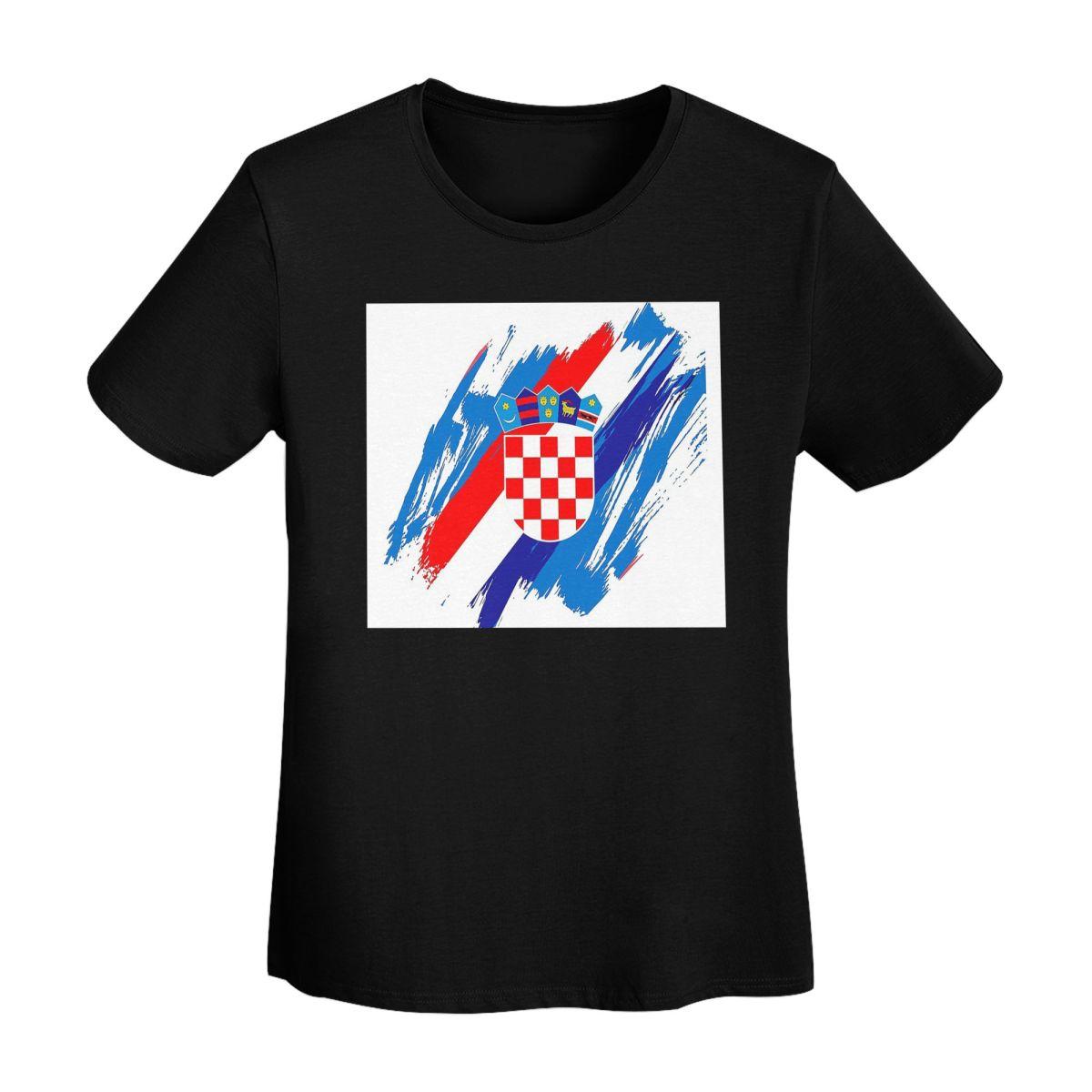 

Croatia Football Flag TShirt Women Short Sleeve T Shirts ONeck Clothes Cotton Summer Tees Streetwear 4XL
