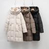 Pinghu Down Jacket Women's Medium and Long Winter New Fashion Bread Jacket Thickened Warm White Duck Down Jacket