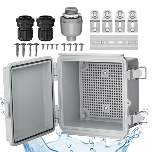 Outdoor Power Distribution Box, Waterproof Power Distribution Box - Electrical Project Enclosure Box Case Cover IP65 Waterproof - Power Cord Enclosure