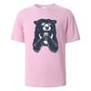 T-shirt à Imprimé Ours Buvant T-shirts d'Été Pour Hommes Femmes 100% Coton Col Rond Surdimensionné Décontracté Manches Courtes Streetwear Haut Basique