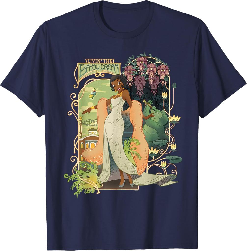 Hot Fashion Casual Disney Princess and The Frog Tiana Livin’ The Bayou Dream T-Shirt S-4XL Four Seasons
