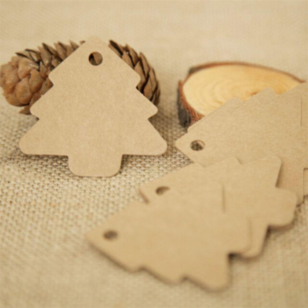 100PCS Hot Party Wedding Kraft Paper Christmas Tree Shape DIY Gift Tag