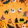 16 Pieces Halloween Hanging Decorations for Tree Gnome/Pumpkin/Skull/Cat Shape Indoor Outdoor Ornament with Rope for Party Holiday