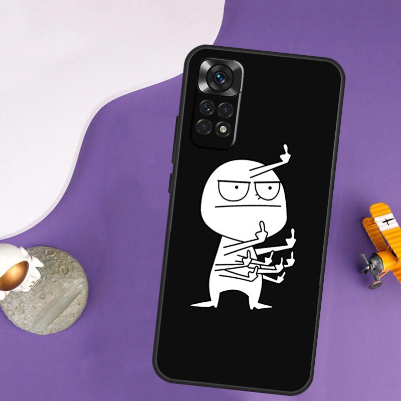 Funny Man Middle Finger Case For Xiaomi Redmi Note 13 14 Pro 12 9 10 11 Pro 10S 11S 12S Redmi 14C 13C 10C 12C Cover