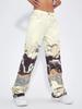 Pantalon en denim droit patchwork taille haute pour femme, effet dégradé – Collection Automne 2025