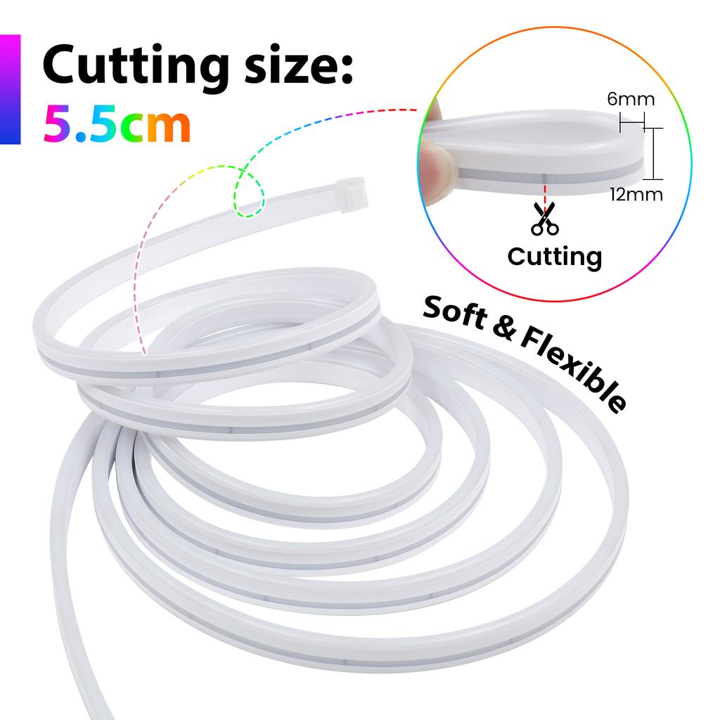 3AA Battery Box RGB Neon LED Strip Light 5V 108LEDs/M Waterproof Bluetooth APP Remote Control Flexible DIY Neon Sign Home Decor