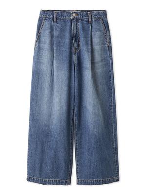 Mira Owen Locker Sitzende Bundfalten Baggy Denim Hose 09WFP251130BLU1