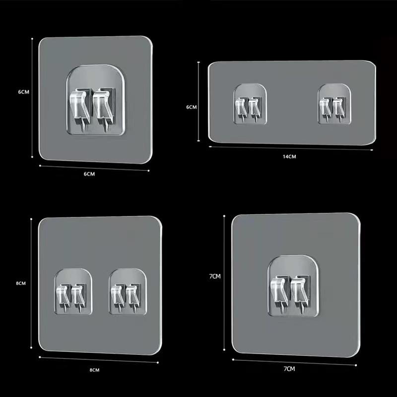 Transparent Acrylic Strong Adhesive Hook Sticker Shelf - No-Punch, Traceless Brushed Buckle