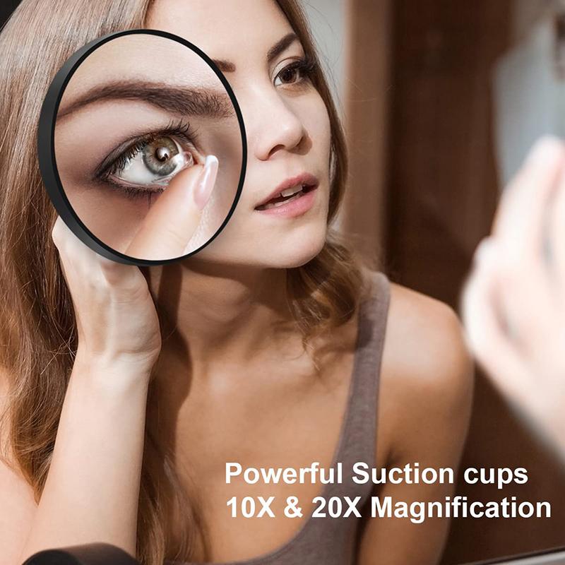 

3.5 inches Magnified Makeup Mirror, Magnifying Mirror with 2 Suction Cups 10X 20X 30X
