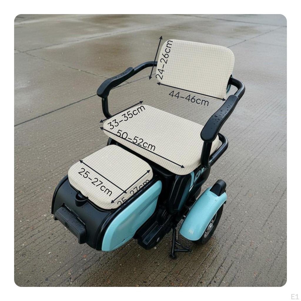3 Pieces Electric Bike Seat Cover Set FourSeason Tricycle Elastic Vehicle Accessory
