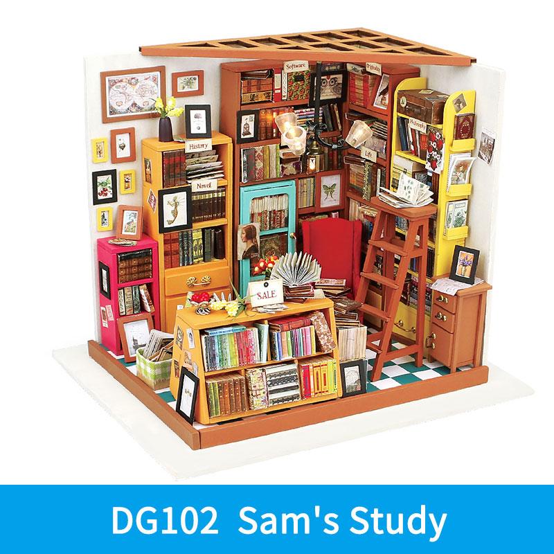 Robotime DIY Wooden Miniature Dollhouse 1:24 Handmade Doll House Model Building Kits Toys For Children Adult Drop Shipping