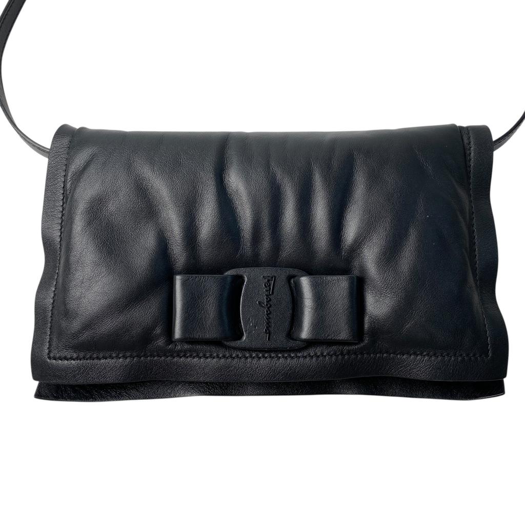 Used Salvatore FerragamoShoulder Bag Black Leather Women