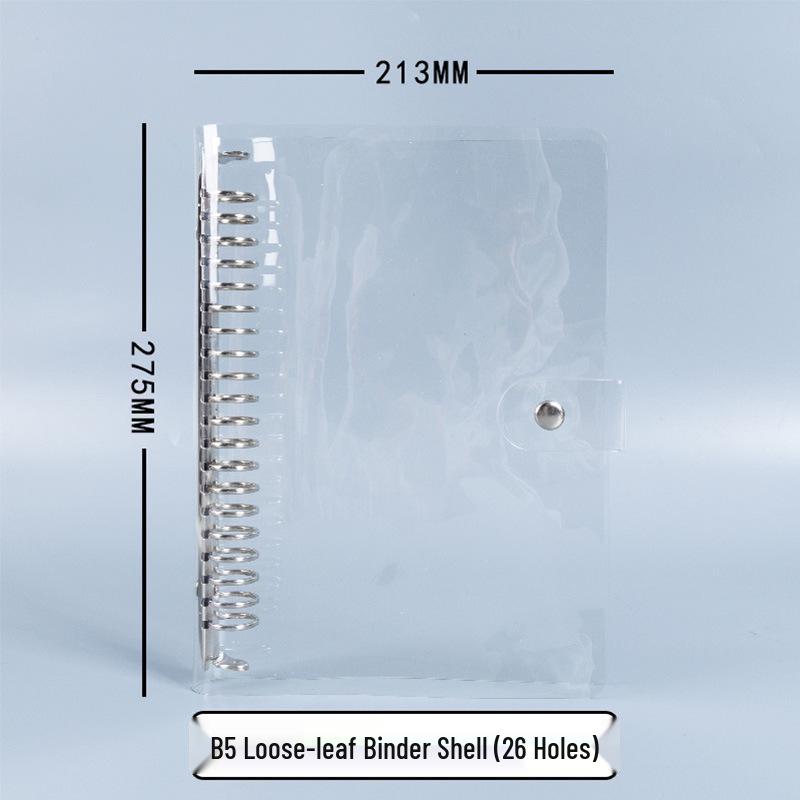 A7/A5/A6/A4/B5 Transparent PVC Planner with Ring Binder and Notebook Cover
