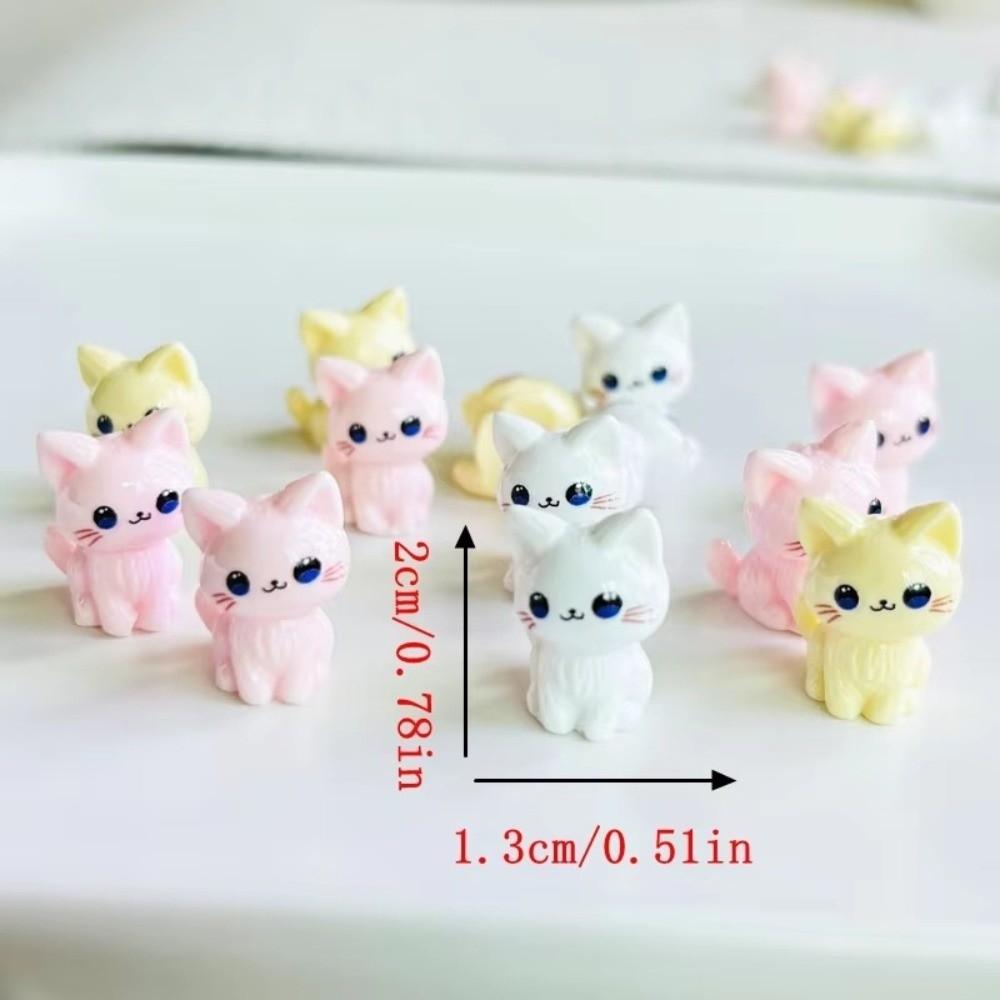 12Pcs Cute Cat Series Resin Decorations Diy Craft 3D Charms Cartoon Charms  Scrapbooking Accessories