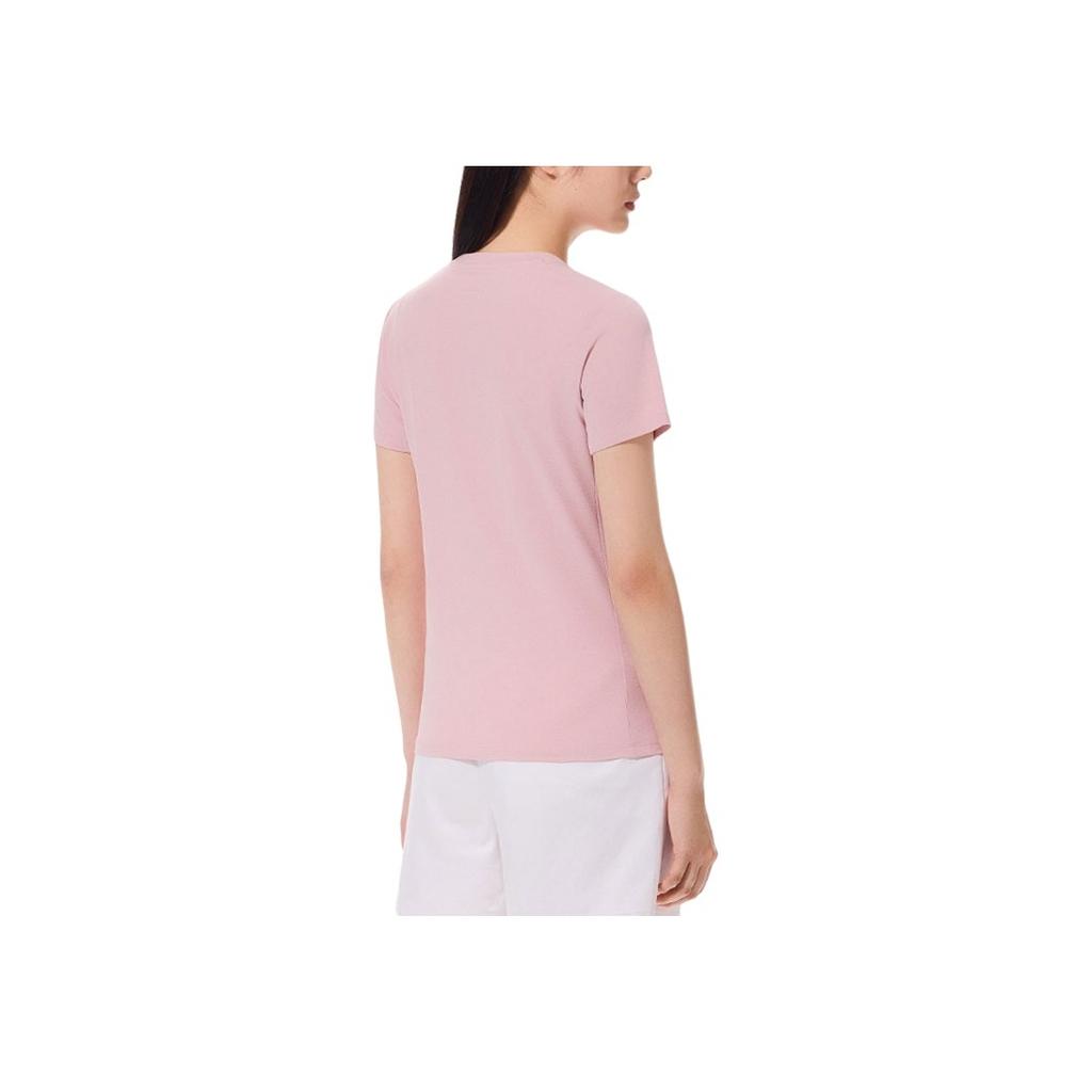 Anta Champion Series Cuff National Flag Print Round Neck Short Sleeve T-Shirt Women Tops Cloud-Pink 162320152-3
