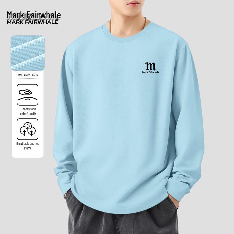 Mark Fairwhale Men's Waffle Knit Round Neck Long Sleeve T-Shirt