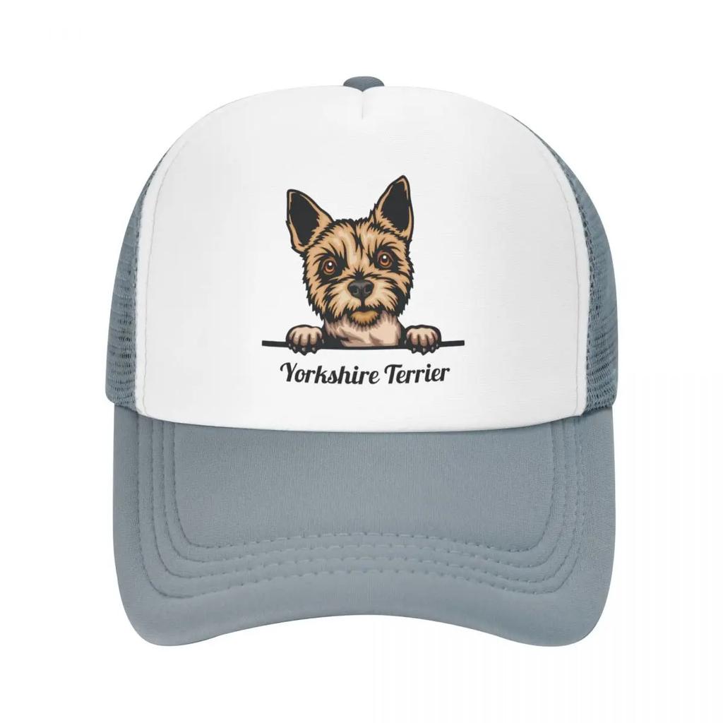 Cappellino da camionista con cane Yorkshire Terrier che sbircia Personalizzato Donna Unisex Regolabile Cappellino da baseball per adulti Cappellino da papà per esterni