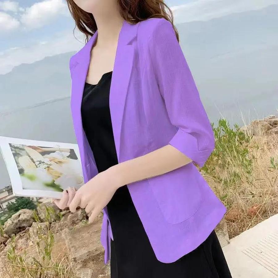 Casual Blazer Lightweight Sun Protection Jacket Women Breathable Thin Short Spring  Suit Petite