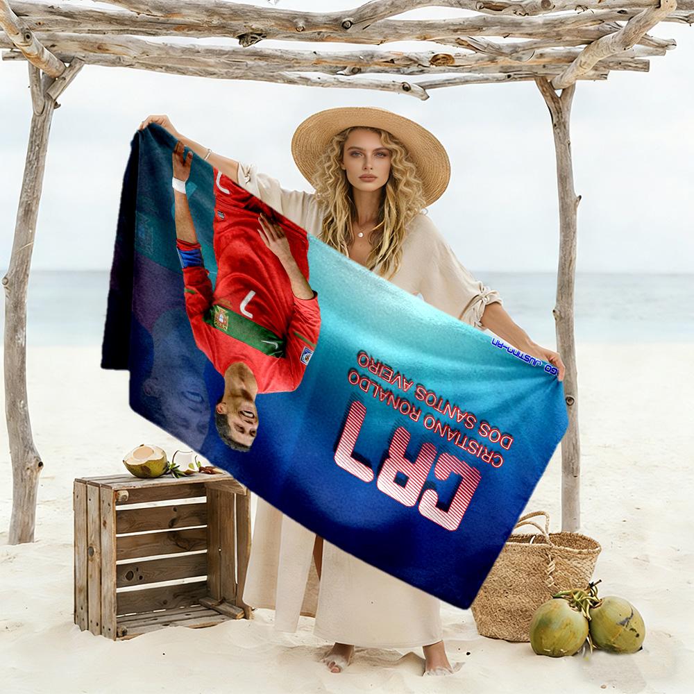 Footballer Ground Beach Towel Super Soft Microfiber Quickdry Fabric Comfortable Lightweight