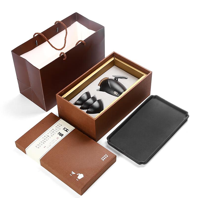 Zhi Zhe Jue Qi Jiang Hu Five-Piece Black Pottery Tea Set