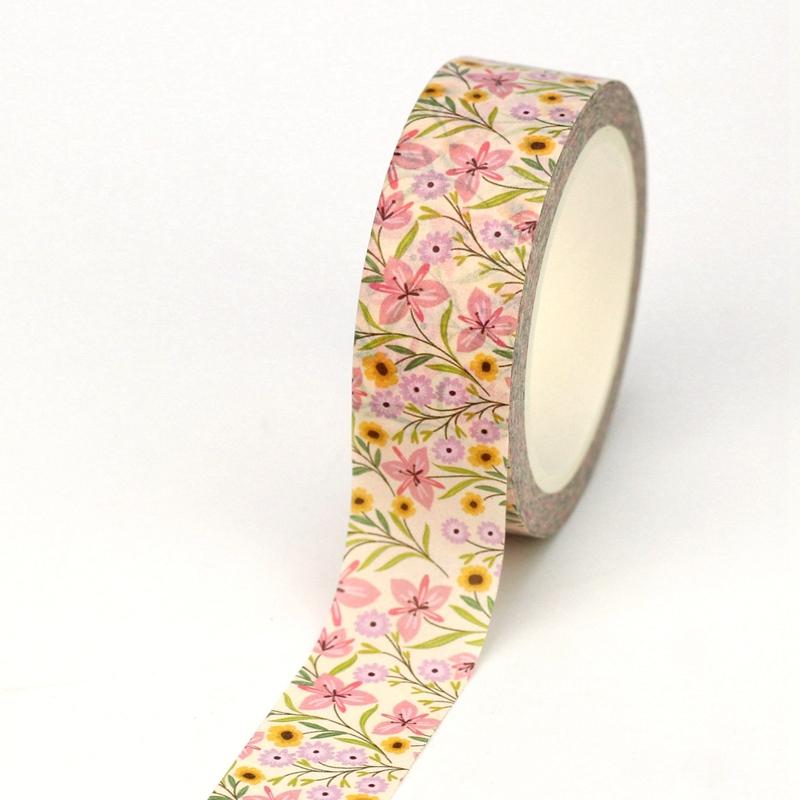 NEW 1PC 10M Decor Wild Garden Flowers Bloom Washi Tape Set for Scrapbooking Journaling Adhesive Masking Tape Cute Stationery