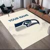 Custom Name,Seattle Seahawks Home Sofa Decoration for Living Room & Bedroom, Non‑Slip Play Flannel Floor Mat for Game Room