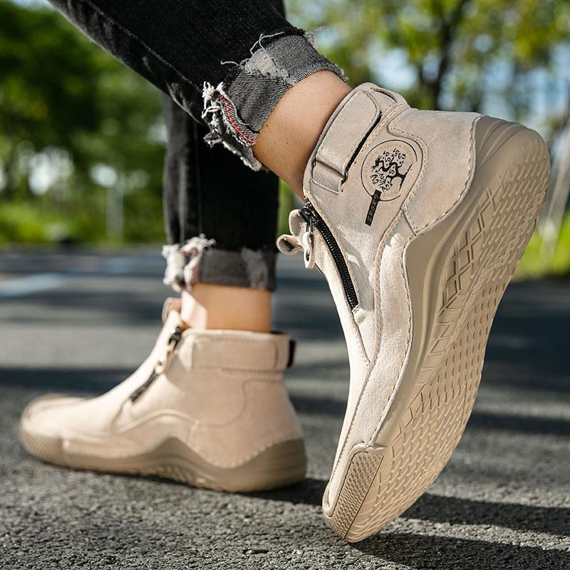 Fashion Men's ShoeLow Top Mens Sneakers All-match Men's Ankle Boots High Quality Handmade Motorcycle Boots Male Comfortable Casual Shoe