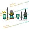 N511U-518U N335-337 Mittelalterliche Burg Ritter Bausteine Figuren Vierseitiger UV-Druck Waffen Zubehör Spielzeug Kindergeschenke F030