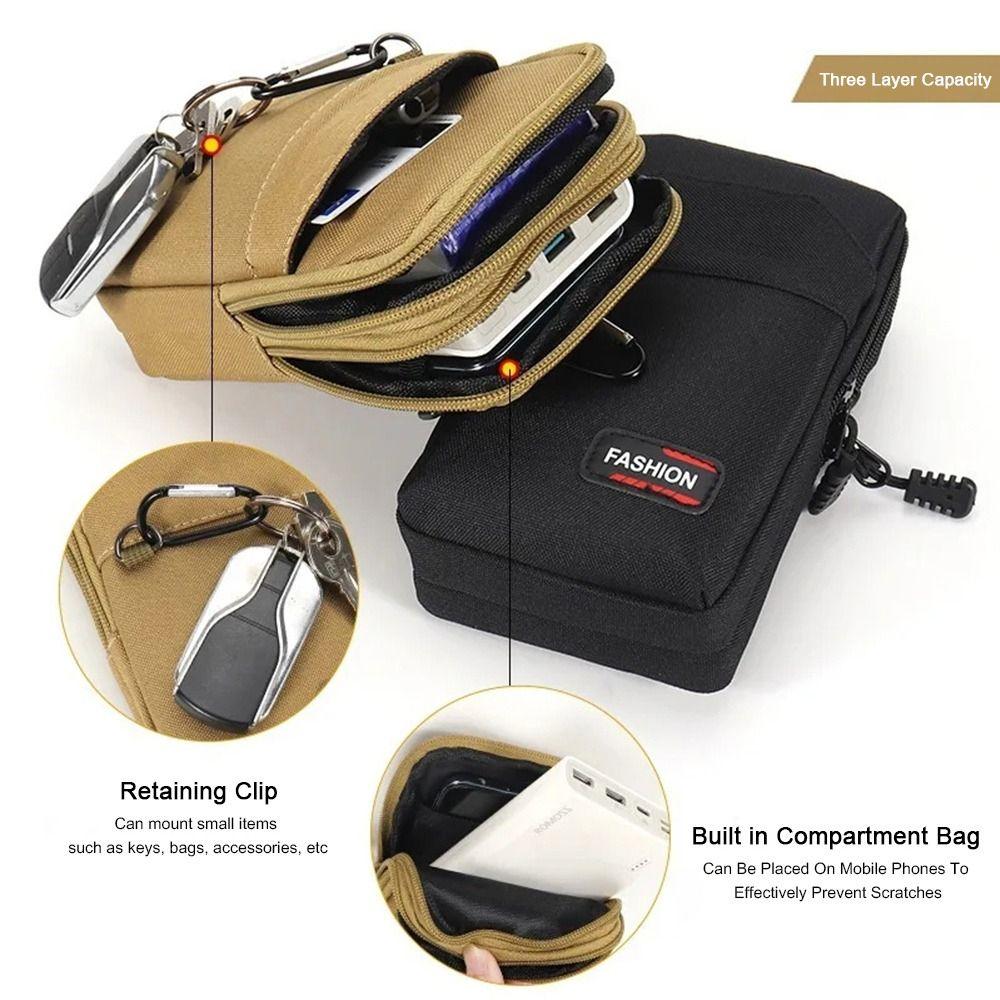 1Pcs 7 Inch Belt Waist Bag Wear-resistant Mobile Phone Bag Durable Phone Pouch  for Outdoor Camping