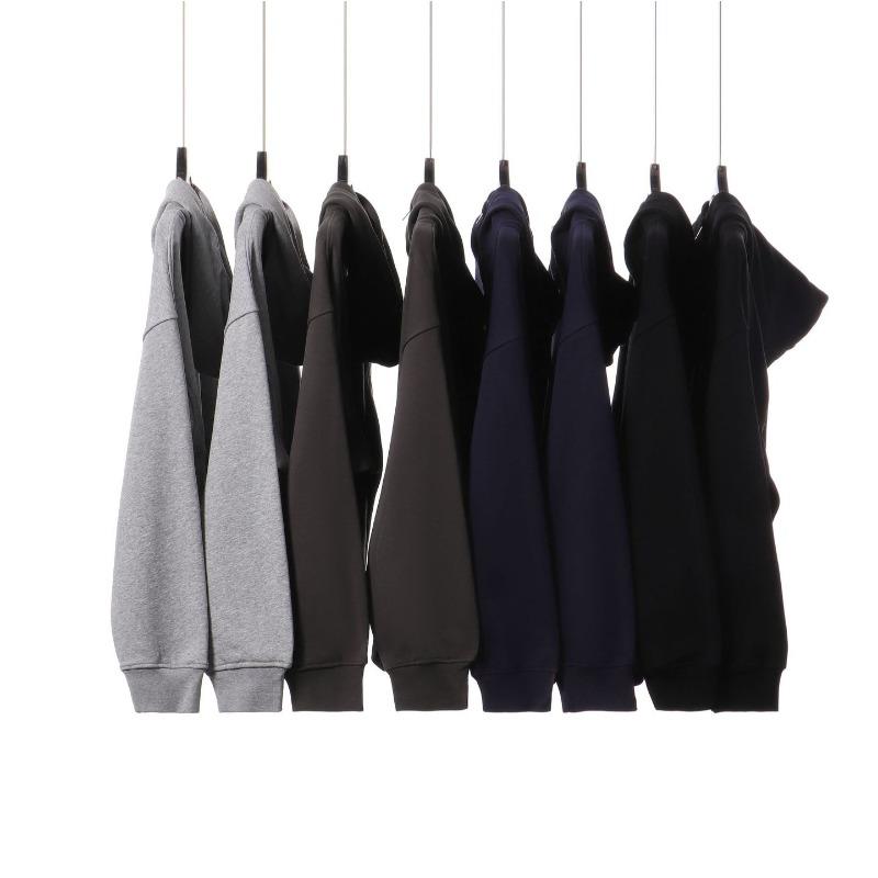 New Turtleneck Solid Color Hooded Zipper Sweater Men's Autumn and Winter Big Fur Ring Loose Casual Hoodie