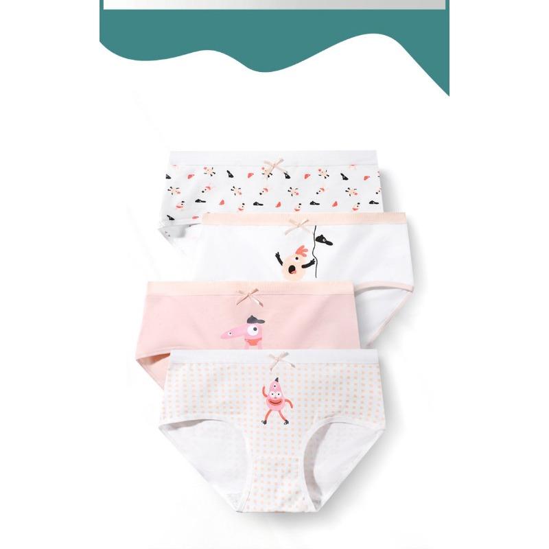 5 Pcs Women's Mid-Waist Cotton Antibacterial Crotch Panties Sexy Triangle Briefs for Teens Girls