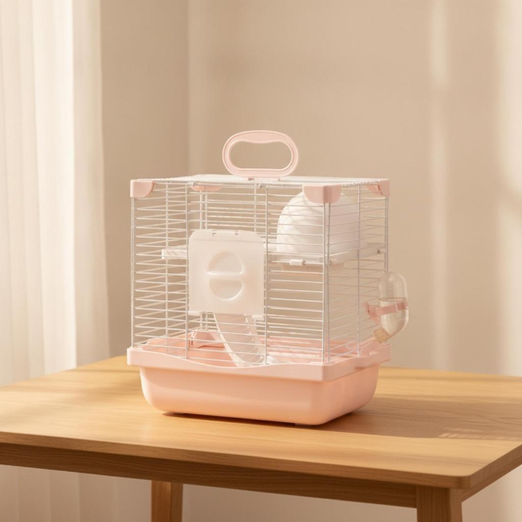 Small Animal Carrier Ventilated Portable Hamster Cage Easy to Clean for Short Trips Blue