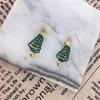 Plating Gold Party Earrings for Women Jewelry Gift Fashion Cartoon Christmas Tree Earrings Dangle Fashion Accessories for Women