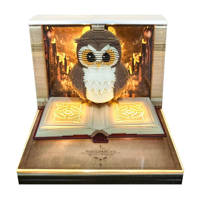 Calendar și Blocnotes Sculptură de Hârtie 3D Castelul Harry Potter Decor Birou