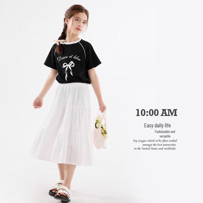 Duomiaowu Girls' Summer Thin Short-Sleeve T-Shirt