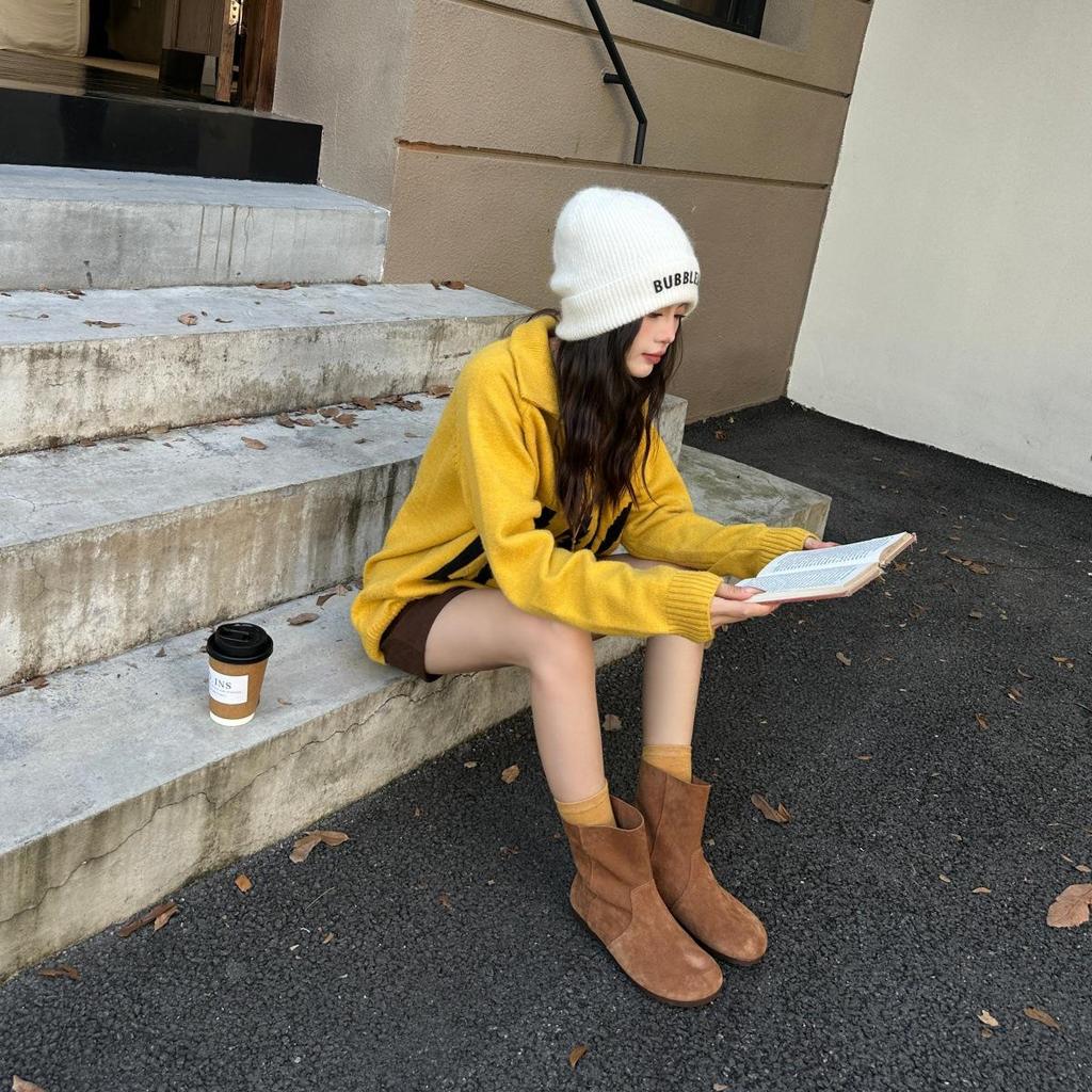 Women's Vintage Genuine Leather Ankle Boots - Soft Sole, Slim Fit, Two-Wear Martin Style, Autumn 2025 Collection