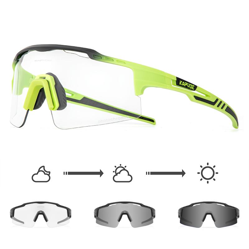 

Kapvoe Photochromic Sunglasses Cycling Glasses for Men Women Sports Speed Road MTB Mountain Bike Bicycle Cycle Eyewear Goggle Photochromic-1lens