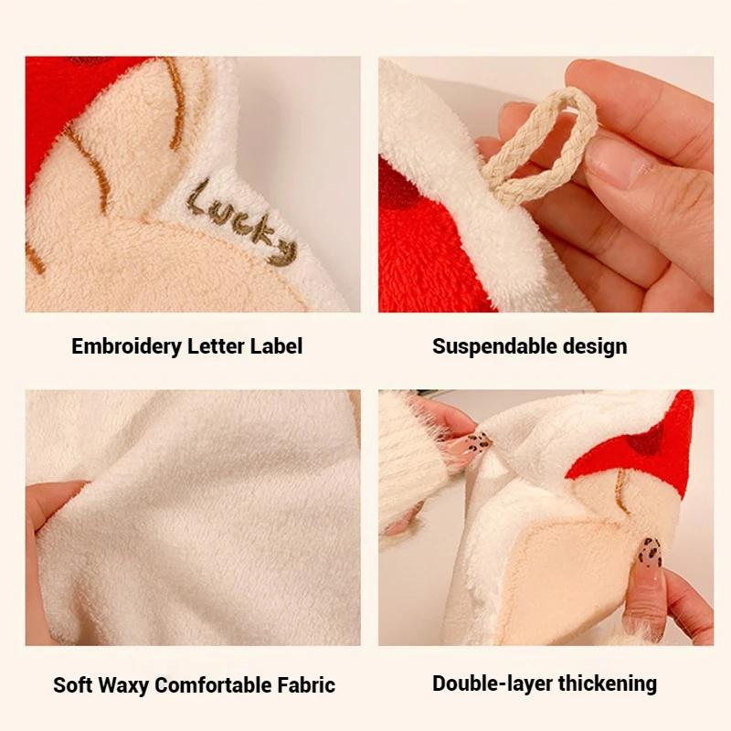 Kawaii Hand Towel Absorbent Cleaning Cloth Hanging Towels for Kitchen Hand Cloth Kids Bathing Towel Bath Room Towel