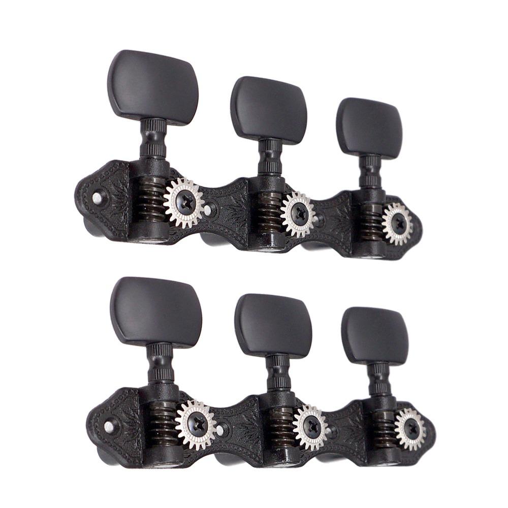 Black Color Classical Guitar Machine Heads Open Frame Style Guitar Tuning Keys Classical Guitar