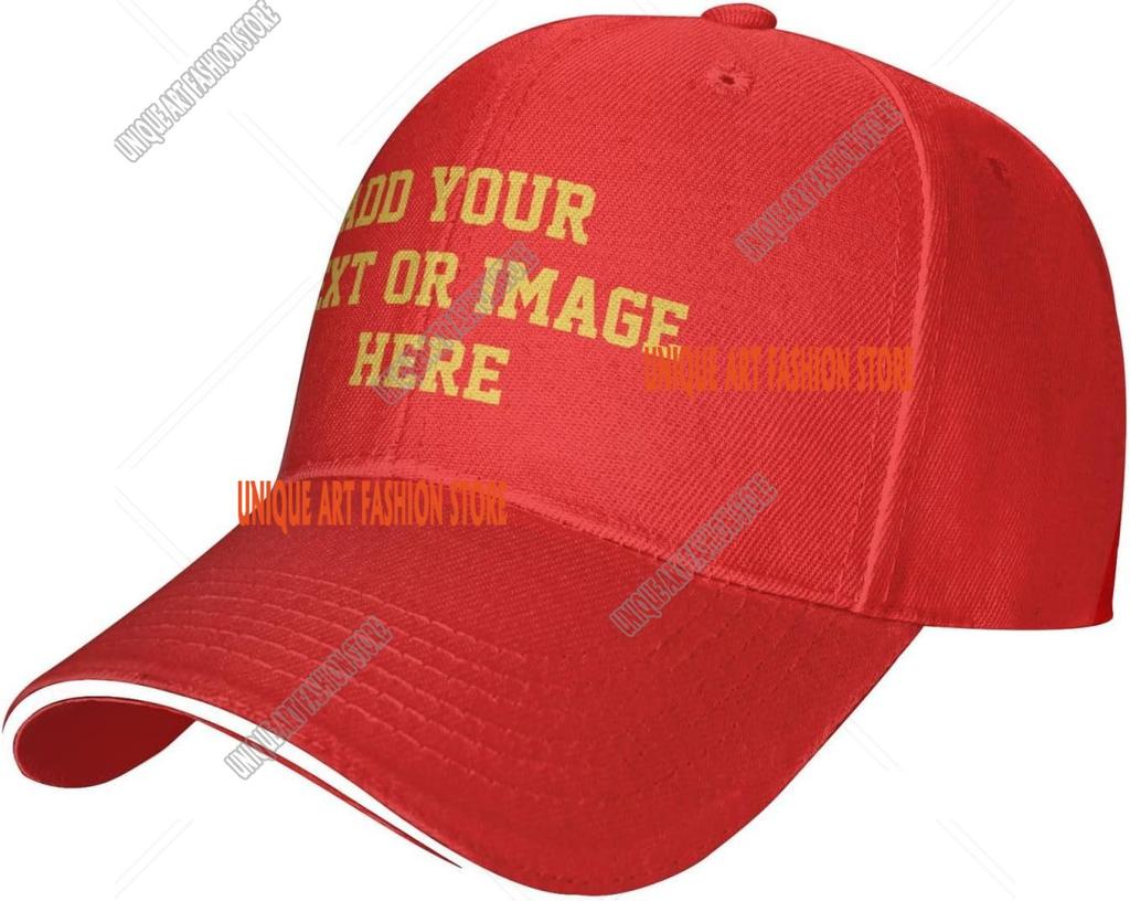 Custom DIY Logo Hats Add PhotosLogoText to Design Your Personalized Baseball Cap for Men Women Adjustable