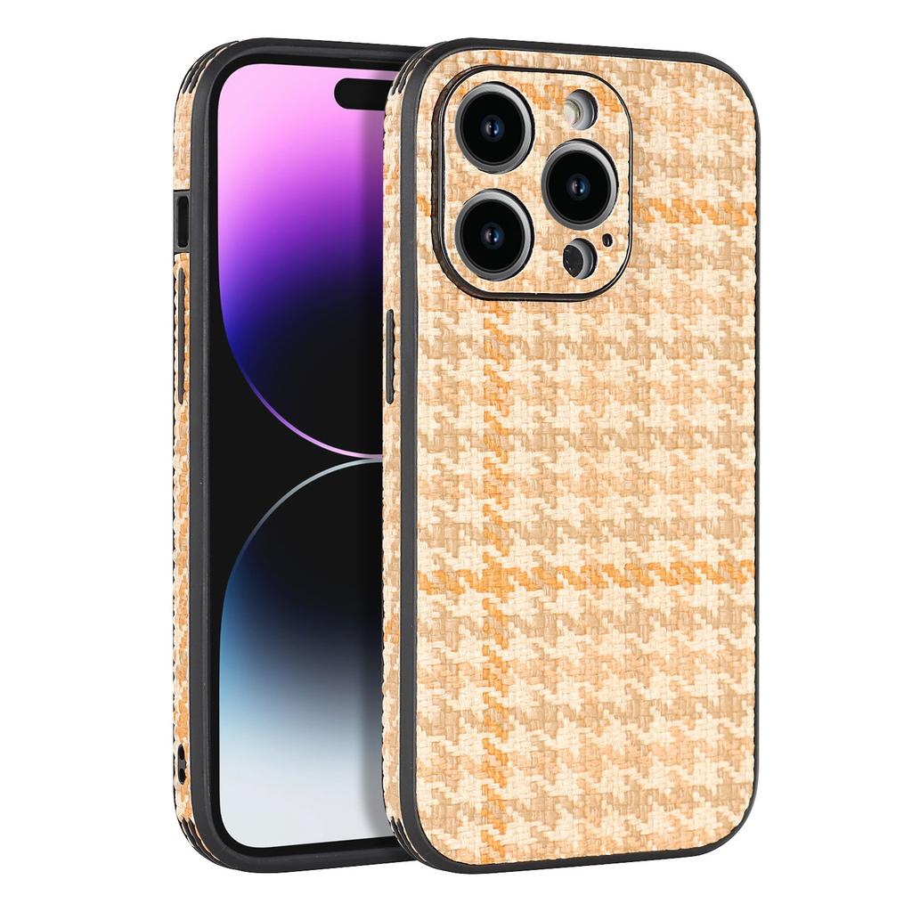 Suitable for iPhone15 mobile phone case 13Pro plaid two-color all-inclusive anti-drop case 14plus plaid tpu case